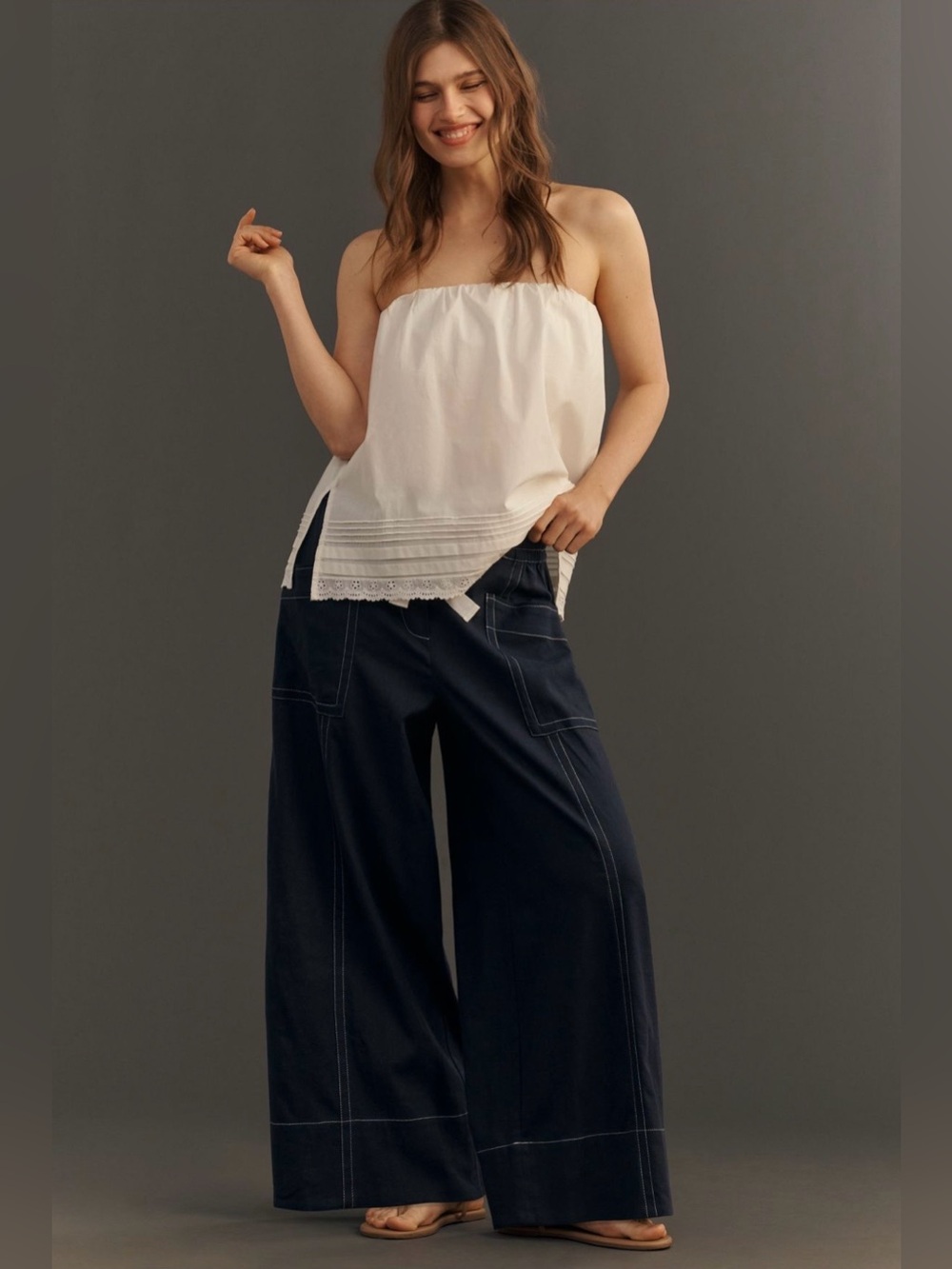 Maeve La Poncha Pull-On Pants - Maritime
